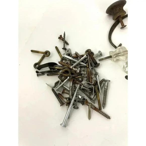 Antique Brass Drawer Knobs Accessories Lot of 16 + Replacement Handles Furniture - Picture 8 of 13